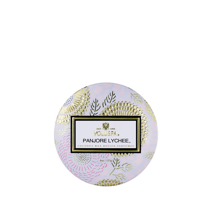 Voluspa Panjore Lychee Petite Tin Candle , 4 Ounces