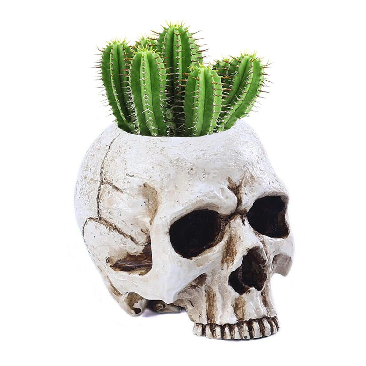 VICDUEKG 2 Pcs Skull Candle Holder Skeleton Candlestick Holders Spooky Tealight Cup Gothic Decor Resin Candlestick Crafts for Halloween Christmas Home Party Graveyard Outdoor Bar Decoration, White