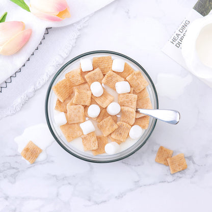 Funny Cinnamon Cereal Bowl with Metal Spoon Scented Soy Candle Morning Ritual Gift