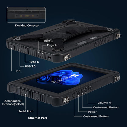 MUNBYN Rugged Tablet IRT08, 10.1 inch Windows Tablet, Windows 11 Pro, 8GB+128GB, Intel N5100,Sunlight Readable, 4G LTE GPS Heavy Duty Industrial Outdoor Work PC, BT5.1 Wi-Fi, 2Y Protection