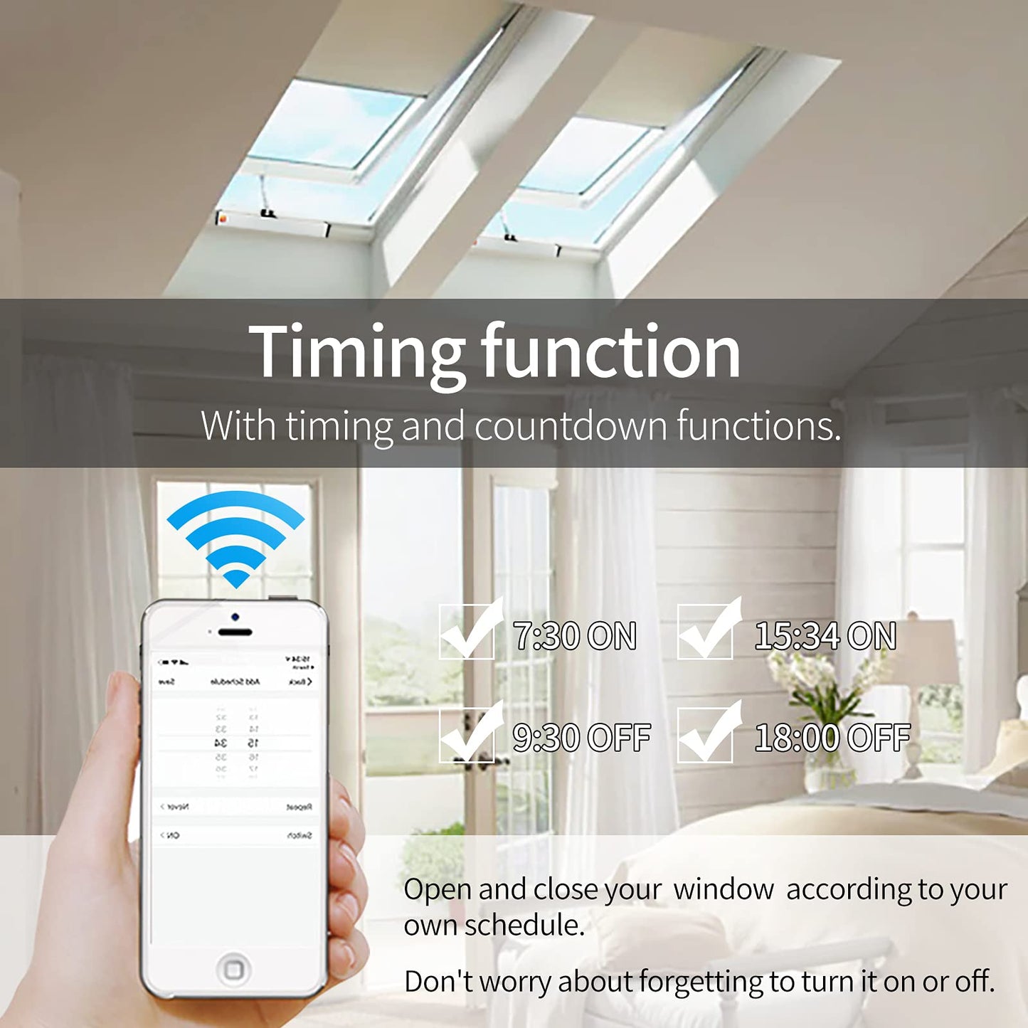 Olideauto Automatic Electric Window Opener,Smart WiFi Function Built in AC Motor,Wireless Remote and Phone APP Controlled Automatic Window Closer