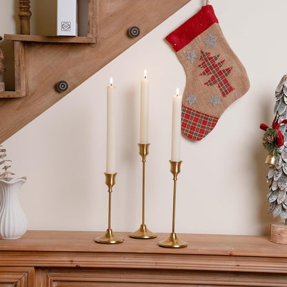 CHILL RECIPE Candlestick Holders Gold Taper Candle Holders, 3 PCS Candle Sticks Holders for Home Decor Table Centerpiece Wedding Housewarming Festival