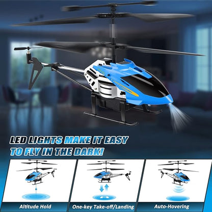 Dolanus RC Helicopters - Remote Control Helicopter Toys: One Key Take-Off/Landing Automatic Altitude Hold LED Light &amp 3.5 Channel Gyro Stabilizer Flying Toys - Gift for Boys/Girls Kids Adults
