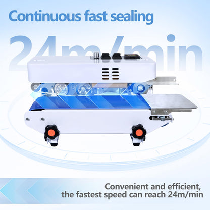 ZHONGMIN Commercial Heat Sealer Machine, Automatic Continuous Bag Band Sealing Machine with Digital Temp Control, Adjustable Speed, Desktop Bag Sealer for Plastic Bags Films (110V/60HZ)(FRC-520)