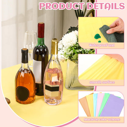 Kinlop 12 Pack Pastel Tablecloths Plastic Rainbow Pastel Tablecloth Disposable Rectangle Table Cover for Baby Shower Bridal Wedding Girl Birthday Party Unicorn Princess Ice Cream Decoration 54x72 Inch