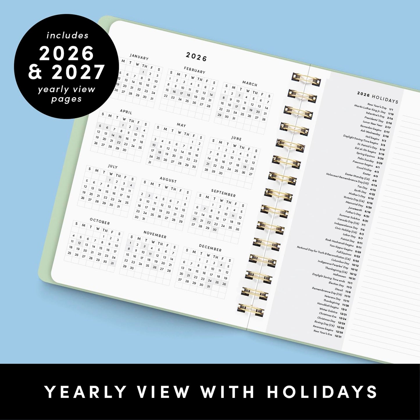 PAPERAGE Academic Planner, Weekly & Monthly Planner & Calendar, 12-Months, July 2026 - June 2027, (7" x 8"), School & Student Planning Agenda with Tabs, Bonus Pages & Inner Pocket, Dark Green