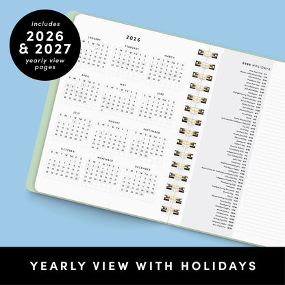 PAPERAGE Academic Planner, Weekly & Monthly Planner & Calendar, 12-Months, July 2026 - June 2027, (7" x 8"), School & Student Planning Agenda with Tabs, Bonus Pages & Inner Pocket, Raspberry