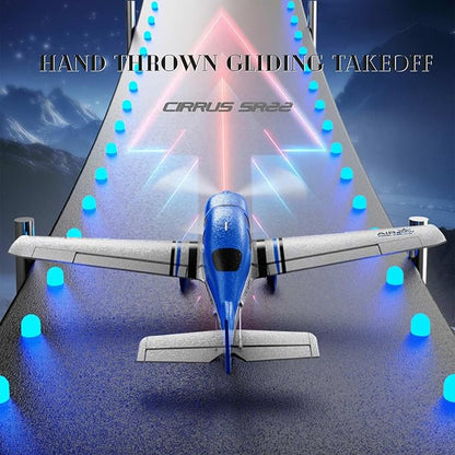 QIDI 580 5-Channel Off-Road Aircraft 3D RC Plane One-Key Hanging Stunt Fixed Wing with Wind Resistant Flight Control for Beginner and Experienced Ready to Fly(Blue)