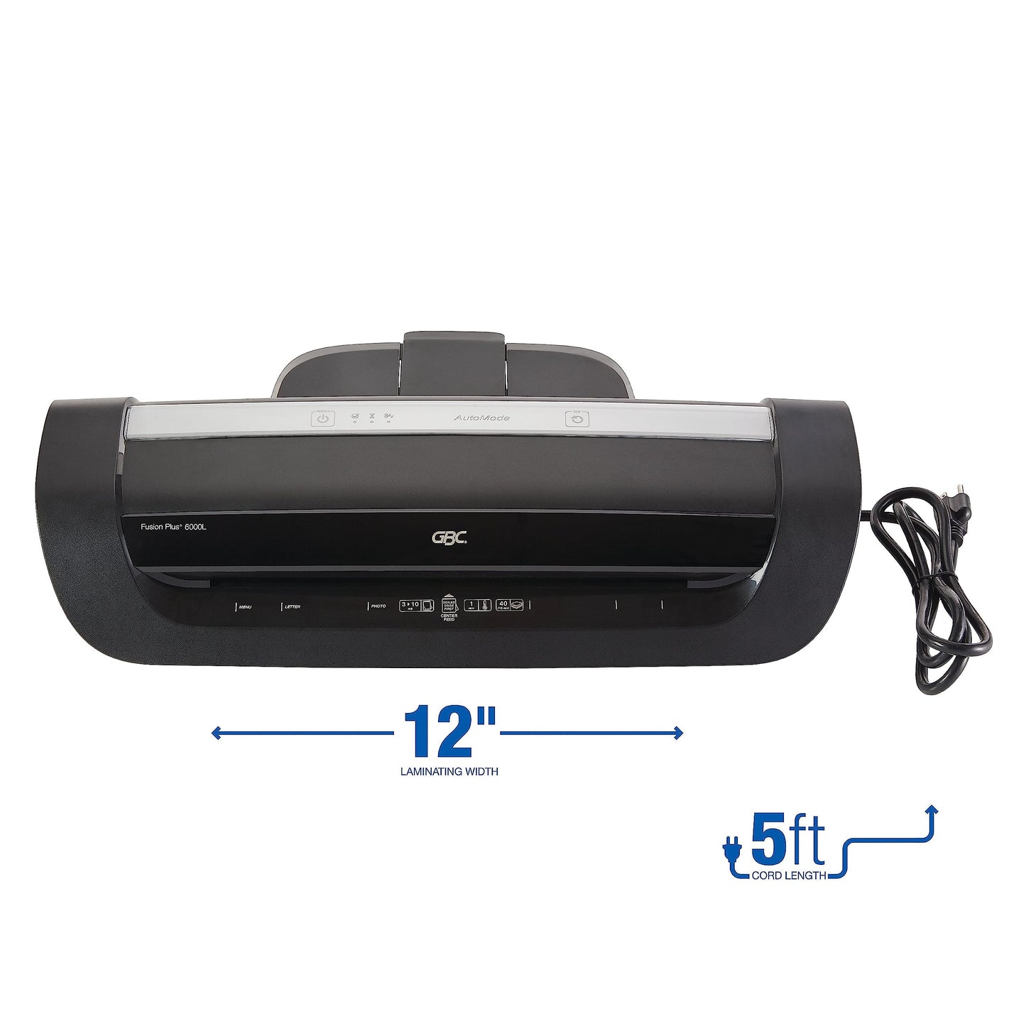 GBC Thermal Laminator Machine, Fusion 6000L, 12 Inch, 1 Min Warm-Up, 3-10 Mil, with 50 EZUse Laminating Pouches for Home, Office and Classroom, Black (1703097)