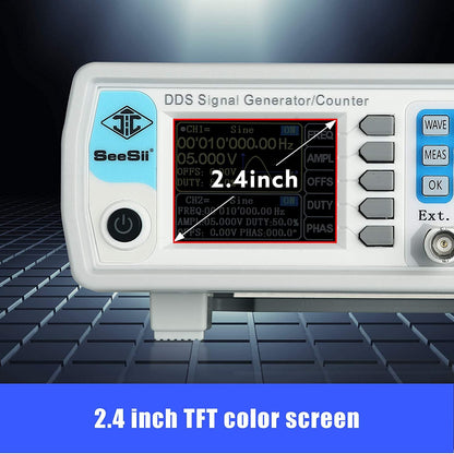 Professional Upgraded 15MHz DDS Signal Generator Counter, Seesii 2.4Inch LCD Display High Precision 200MSa/s Dual-Channel Arbitrary Waveform FG-615 Function Generator Frequency Meter
