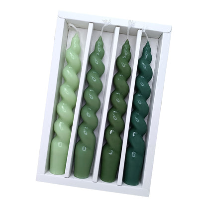 Spiral Taper Candle Twisted Candlesticks Dinner Candles Green Candle Stick Unscented Candles for Home Décor Weddings Festive Seasons Holiday