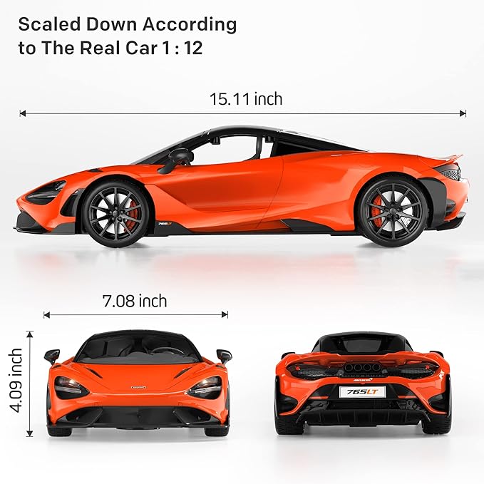 MIEBELY Remote Control Car McLaren Rc Cars Officially Licensed 1/12 Scale 7.4V 900mAh Toy Car with 12km/h Fast Model Car Headlight for Adults Kids Boys Age 6-12 Year Birthday Ideas Gift Orange