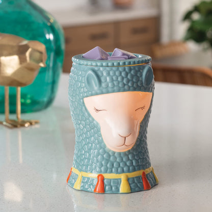 Candle Warmers ETC. Illumination Fragrance Warmer- Light-Up Warmer for Warming Scented Candle Wax Melts and Tarts or to Freshen Room, Blue Llama