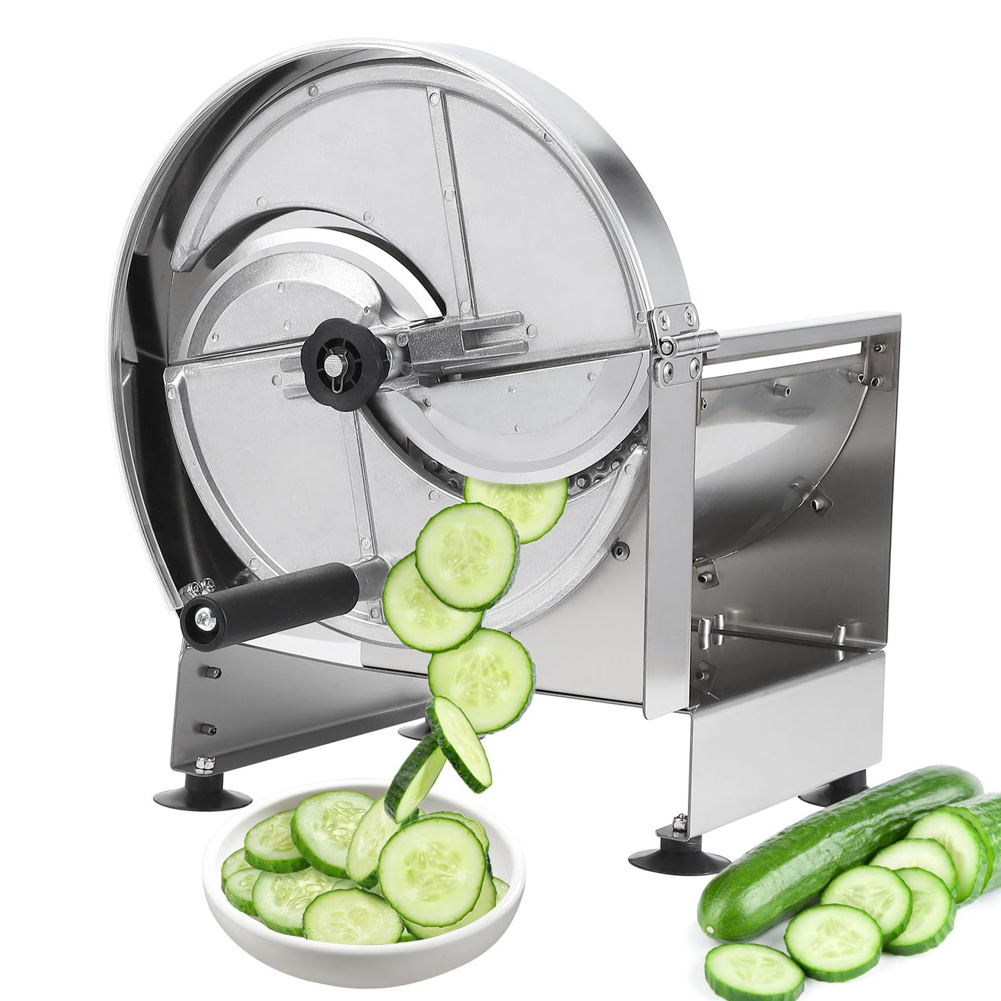 Commercial Vegetable Fruit Slicer, 0.2-10mm Adjustable Thickness, Stainless Steel Manual Vegetable Cutter Machine for Slicing Fruit Potato Lemon Onion Cabbage Tomato