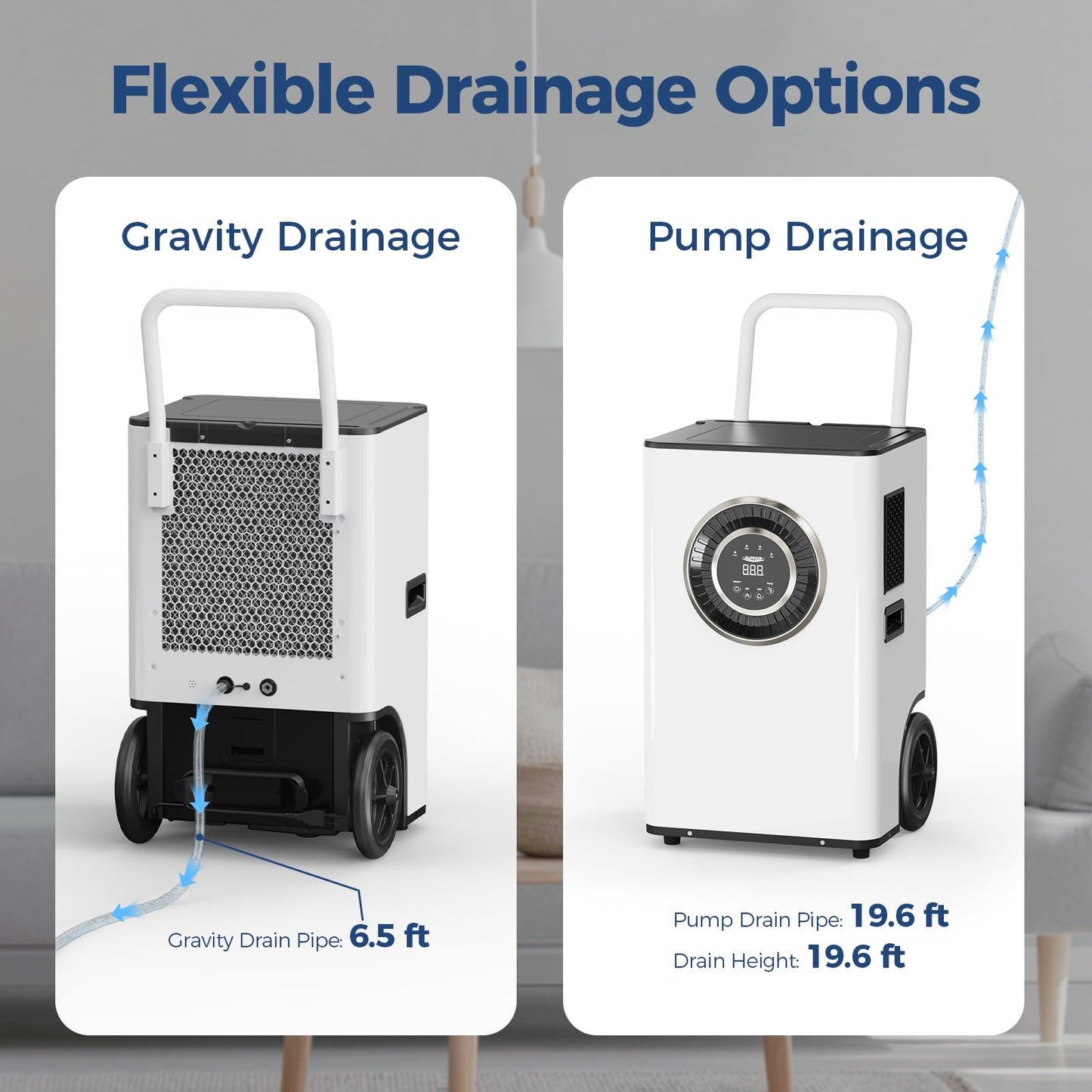 ALORAIR 170 PPD Commercial Dehumidifier with Pump & Drain Hose, LGR Tech Industrial Dehumidifiers, for Water Damage Restore, Basements, Large Space, 6 Years Limited Warranty, Sentinel Elite 80X