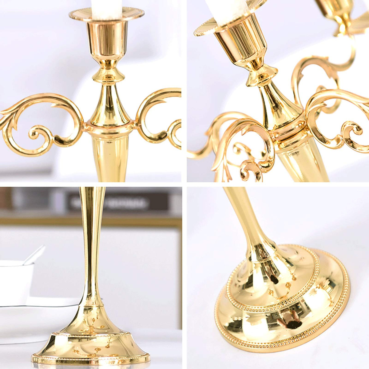 Candle Holderss Metal Candlesticks Decor， Candlesticks Holder For Formal Events, Taper Candle Holder Stand Centerpiece Elegant Decoration Piece for Table Candle Stand Decorative Candlestick