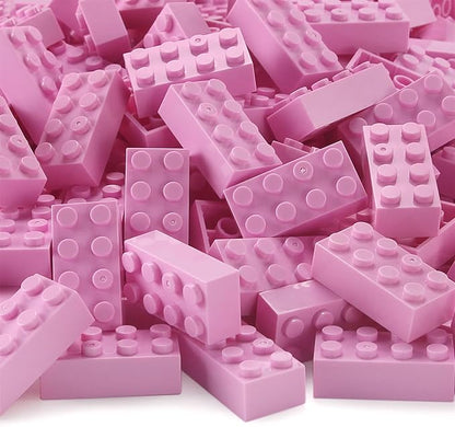 Feleph 2x4 Bricks 320 Pieces Bright Pink Parts Classic Building kit Girls Boys Kids Set Basic Blocks Toy Compatible with 3001 Major Brands