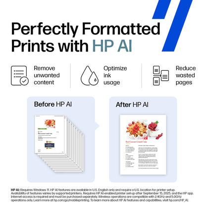 HP Smart Tank 6001 Wireless All-in-One Ink Tank Printer, Scanner, Copier with 2 Years of Ink Included, Best-for-Home, Cartridge-Free Refillable, AI-Enabled (2H0B9A)