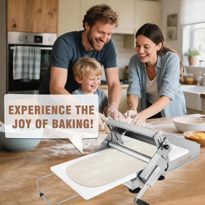 Folding Dough Sheeter 12in Manual Dough Roller Machine Dough Sheeter Machine For Home Thickness Adjustable for Pizza, Croissants, Puff Pastry