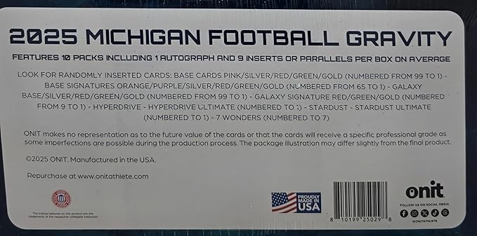 2025 Onit Gravity College Football Card Hobby Box (Michigan Wolverines)