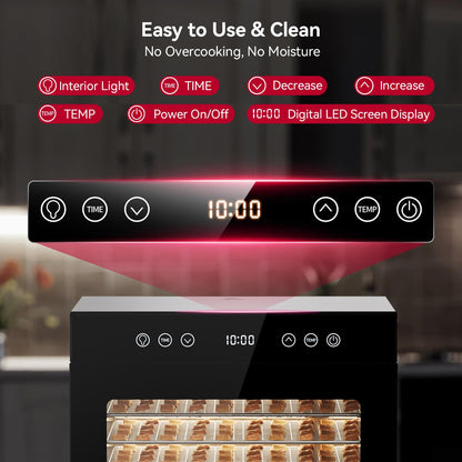 Food Dehydrator 650W, 8 Stainless Steel Tray Dehydrating Machine with Digital Timer & Temp Control (95℉-167℉), Quiet Powerful Jerky Dryer for Beef, Fruits, Herbs, Dog Treats, Veggies