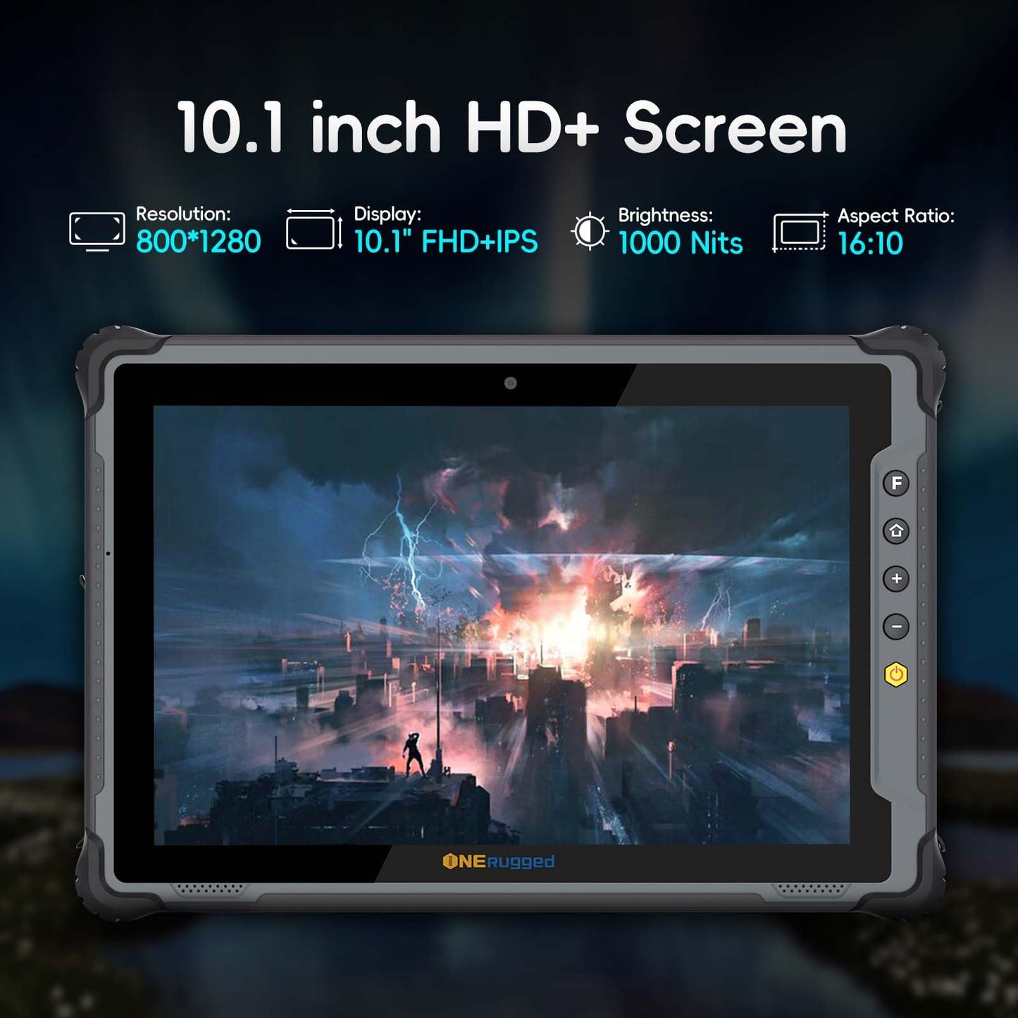 ONERugged M10T 10.1" Rugged Tablet with Zebra SE4710 2D Scanner, Android 14, 8GB+128GB Octa-Core PC, 1000nits Sunlight Readable Display, 10000mAh Battery, IP65 Waterproof for Warehouse