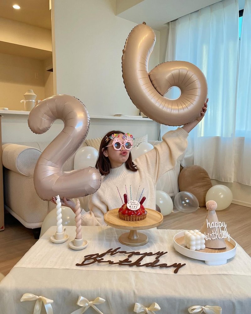 Light Brown Number 24 Balloon 40 inch, Tan 24 Number Balloons, Khaki 24th Sandy Brown Birthday Decorations, Beige 24 Year Old Women Men Light Brown Party Supplies