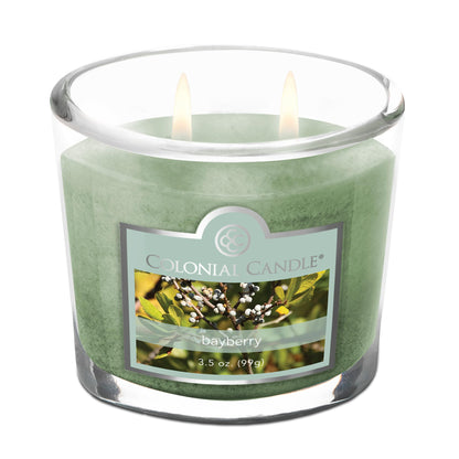 Colonial Candle Bayberry Scented Jar Candle, 2 Wick, 3.5 oz, Mottled Wax Candle