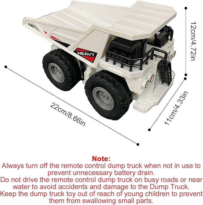Remote Control Dump Truck 2.4Ghz 11 Channel RC Construction Vehicle Toy with Lights Music Electric Transport Garbage Truck Toys for Teen Birthday Gift