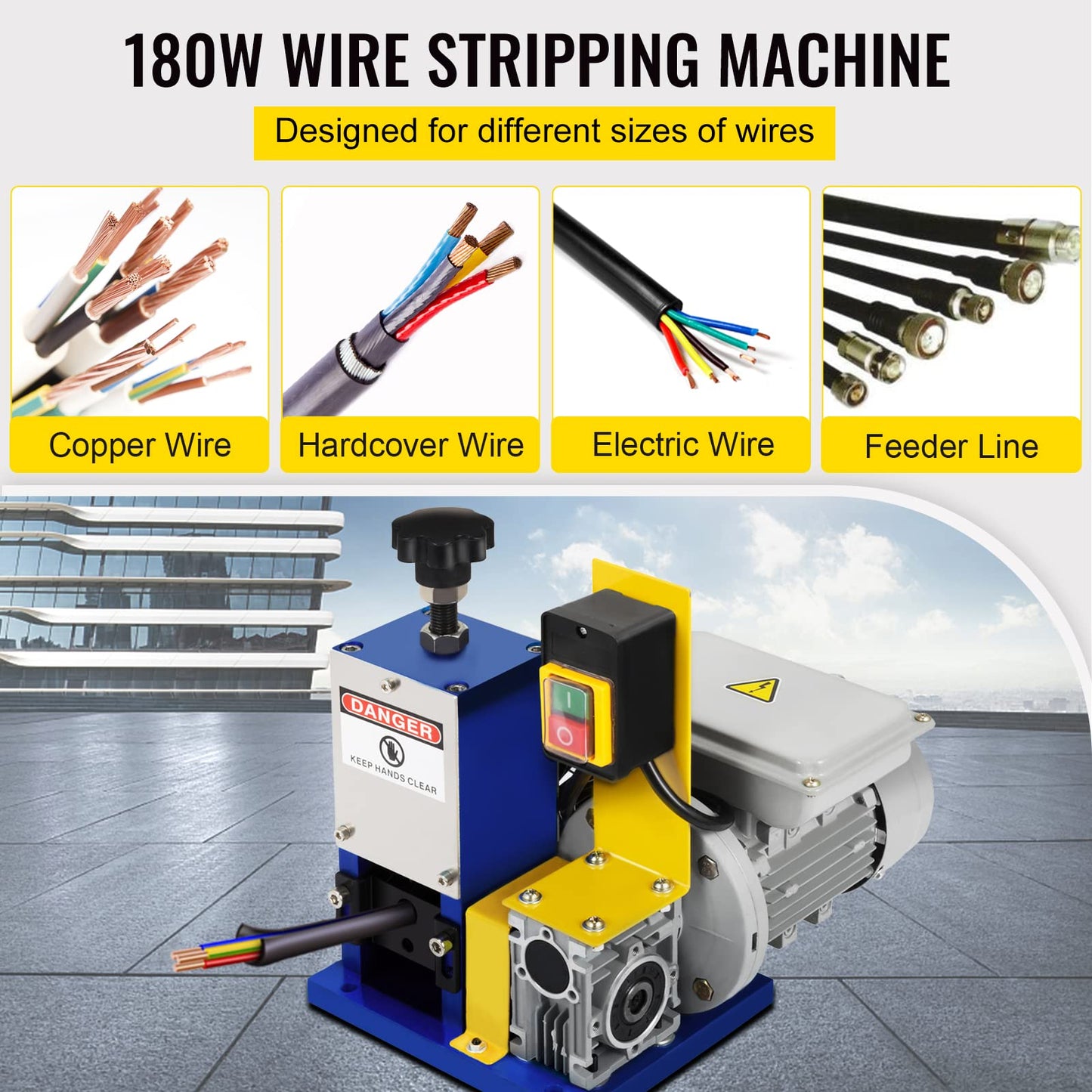 Vevor Automatic Electric Wire Stripping Machine 0.05"-0.98",Portable Dark Blue Wire Stripper, Wire Stripping Machine Tool for Scrap Copper Recycling (Dark Blue): Tools & Home Improvement
