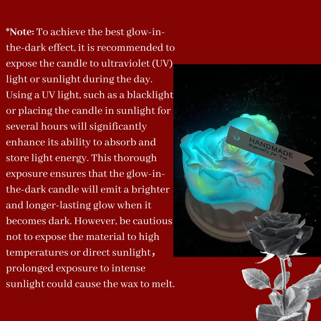 Glow in The Dark Candles for Wax Play & Massage - Low Temp Body Safe, Romantic Adult Candles (3, Heart)