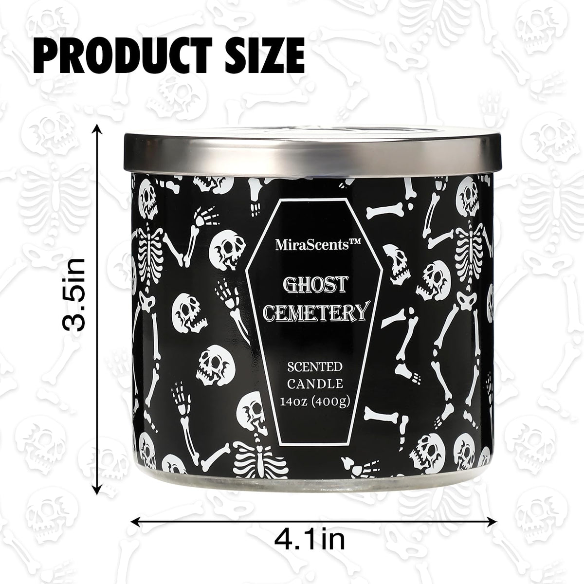 Halloween Candle, Halloween Scented Candle, Ghost Cemetery Candles, Large 3 Wicks Candles, Natural Soy Wax,Gifts for Women,14oz