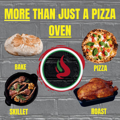 Mont Alpi 17"W x 18"D x 19"H Stainless Steel Premium Outdoor Kitchen Countertop Table Top Portable Propane Gas Pizza Oven with Grease Tray + 12" Pizza Stone - Great for Camping Backyard and Tailgating