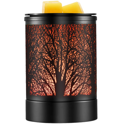 Enaroma Fragrance Wax Melts Warmer with 7 Colors LED Changing Light Classic Black Forest Design Scent Oil Candle Warmer for Home Black Forest
