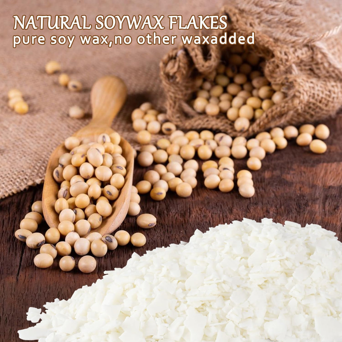 Wfmolcand Natural Soy Wax for Candle Making 20 lb Bag, Soy Wax Flakes,DIY Candle