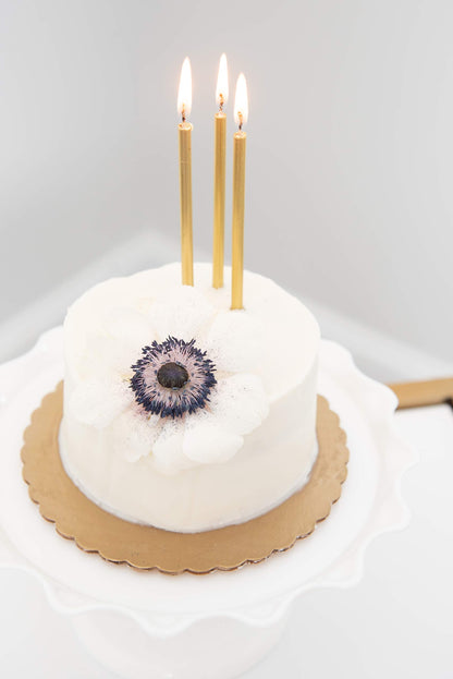 Papyrus Birthday Candles, White and Black Stripe and Gold (24-Count)