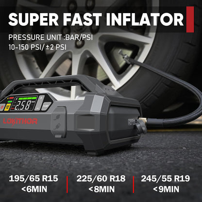LOKITHOR JA300 1500Amp Jump Starter with 150PSI Air Compressor and JA Bag EVA Protection Case for JA300/JA301/JA302/JA400/JA401/JA3000 Jump Starter with air Compressor