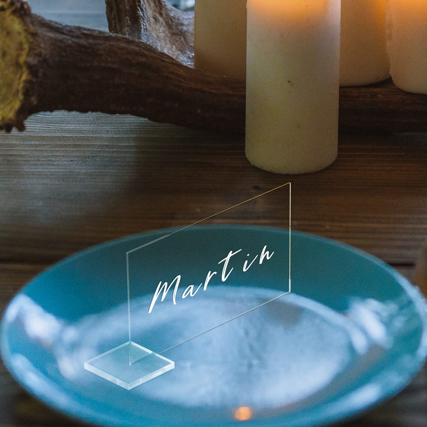 30 Pcs Clear Acrylic Place Cards with Holders, DIY Blank Clear Rectangle Acrylic Name Place Cards, Standing Wedding Guest Names Escort Cards for Wedding Party Dinner Table Setting