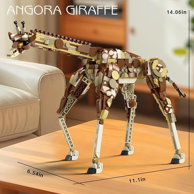 Lynda Animal World Giraffe Building Blocks Set DIY Assembly Toy Educational Toy for KidsAge 8 Plusfor Birthdays