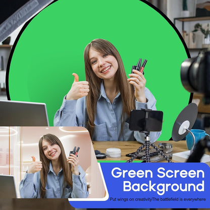 Portable Green Screen Chair, 57 in Greenscreen Backdrop with Stand Double Sided Foldable Green Background, Chroma Key, for Photography Streaming Gaming Photo Zoom Video Chats and Meeting