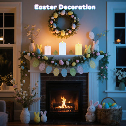 Pastel Flameless Candles, Set of 3 Flickering Easter LED Candles with Remote & Timer, Dimmable Real Wax Electric Pillar Candles Battery Operated, Spring Candles Light for Home Spring Easter Decor