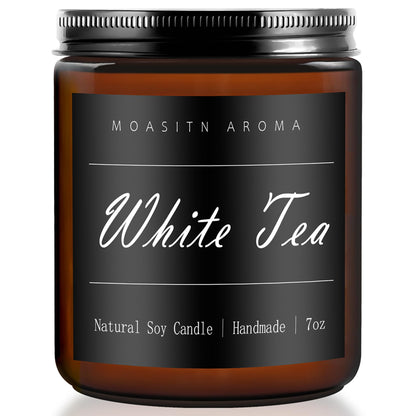 MOASITN White Tea Heavenly Scented Candles for Home| Natural Soy Aromatherapy Candle| Handmade Long Lasting Jar Candel| Women,Men Gift for Birthday,Housewarming,Thank You,Relaxing| 7oz