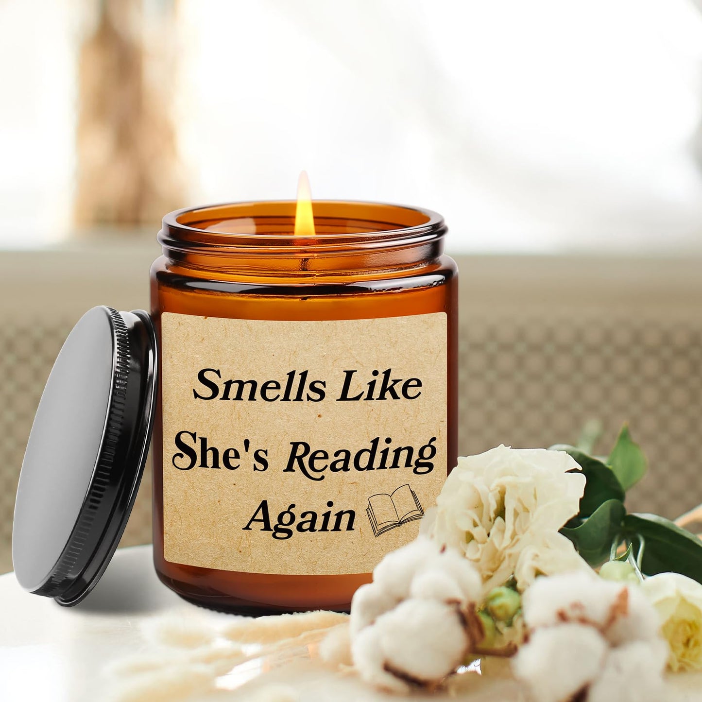 Funny Gifts for Book Lovers, Birthday Gifts Book Candle, Bookish Gift for Readers, Literary Gift, Perfect Present for Reading Lovers Women, Reader, Bookworm Friends