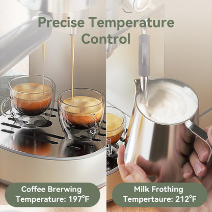 Gevi Commercial Espresso and Coffee Makers, Professional Espresso Maker Latte Machine with Milk Frother, Stainless Steel Expresso Coffee Machines for Home, Compact Cappuccino Machine, Great Gift