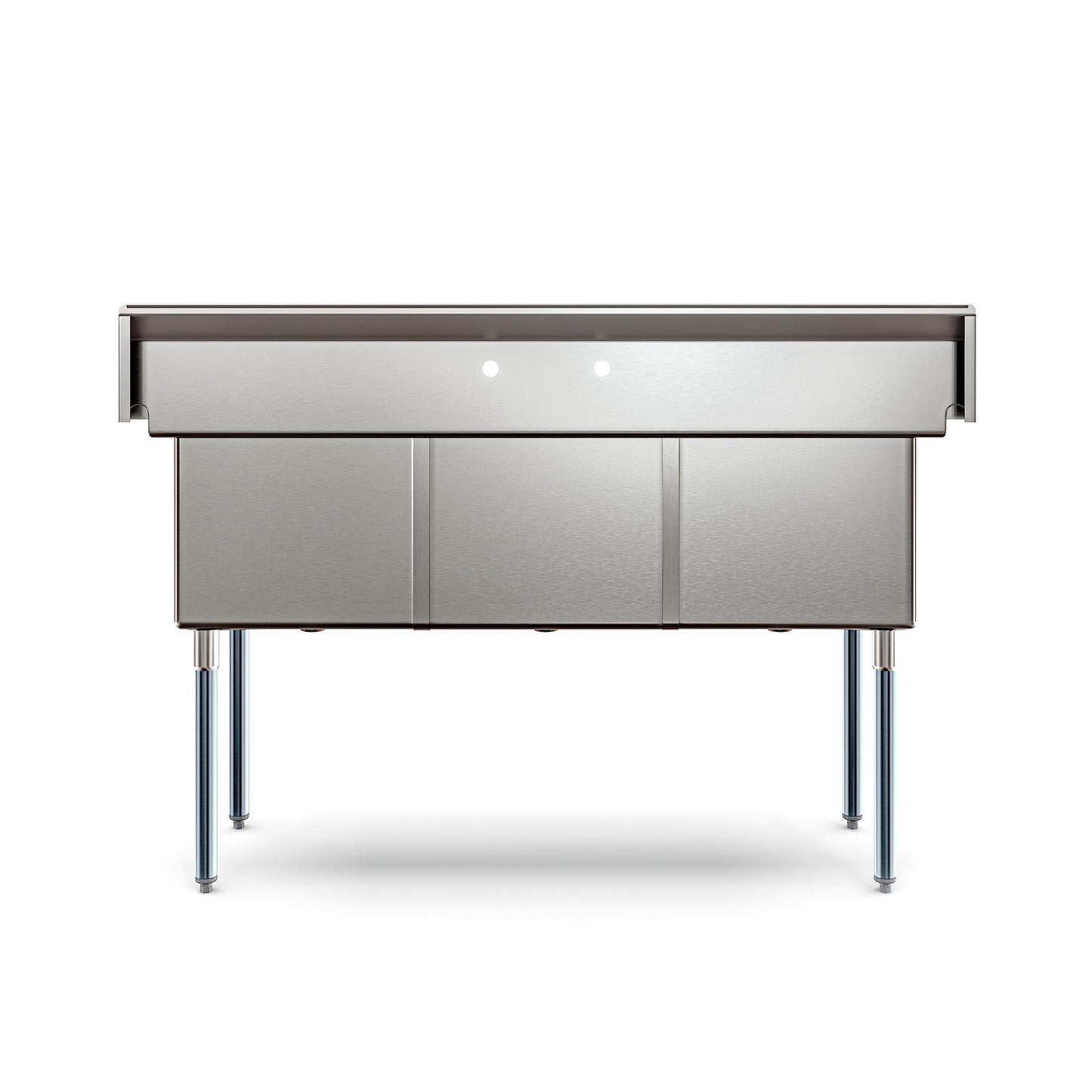 KoolMore 60 in. Three Compartment 18-Gauge Stainless-Steel NSF Commercial Kitchen Sink, Bowl Size 18x18x14, with Three Basins and Pre-Drilled Faucet Holes for Restaurants and Cafes (KM-SC181814-N3)