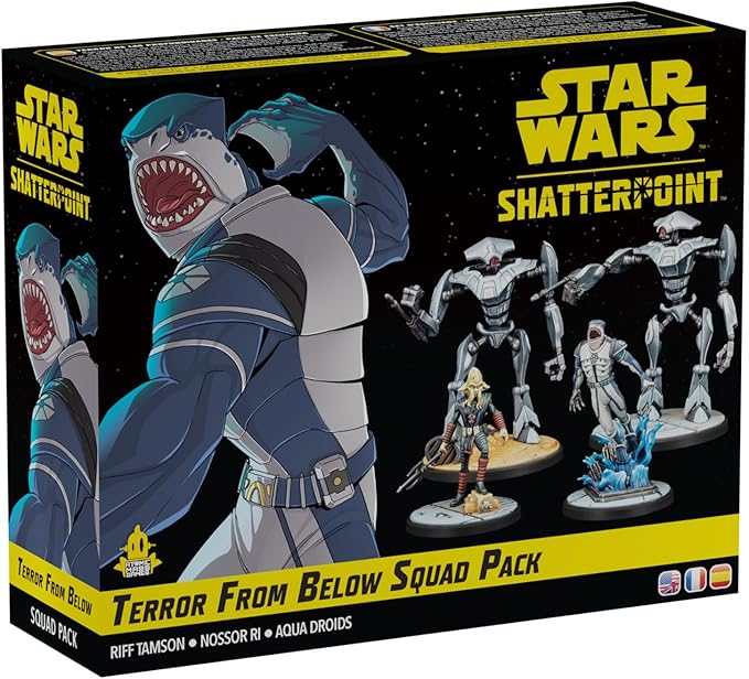 Asmodee Star Wars Shatterpoint Terror from Below SQUAD PACK - Includes Riff Tamson Nossor Ri &amp Aqua Droids Tabletop Miniatures Strategy Game for Kids and Adults Ages 14+ 2 Players 90 Min Play