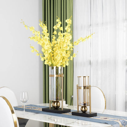Crystal Centerpiece Classic Candlesticks Candle Holder Luxurious Candlestick Holder Exquisite Candlelight Dinner Ornaments for Indoor House Decor Coffee Table Centerpeices Wedding-B H33xl20cm