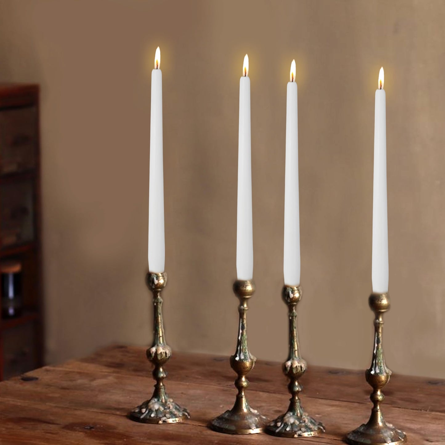 White Taper Candles Unscented Candles Sticks Long Candlestick Smokeless Candle Tapered Candles for Dinner Home Décor Weddings Holiday