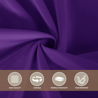 sancua Rectangle Tablecloths for 8 Foot Tables, 6 Pack - Washable Polyester Fabric Table Cloth for Halloween Party Wedding Birthday Banquet Reception, 60x120 Inch, Purple