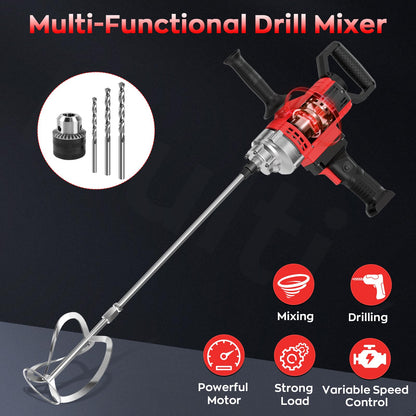 IMAYCC Drill Mixer,3200W 20A Concrete Mixer for Drill, 110V Corded Variable Speeds Cement Mixer, Mixing Drill for Mud,Motar,Paint, Grout, Plaster, Thinset